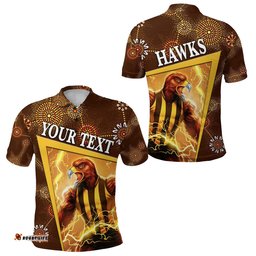 Custom Personalised Hawthorn Polo Shirt Hawks Indigenous Limited Edition NO.1