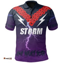 Melbourne Storm Polo Shirt Anzac Day Camoflag