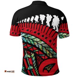 Anzac New Zealand Polo Shirt, Poppies Lest We Forget Maori Golf Shirt Soldiers Paua