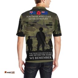 We Remember Anzac Camo New Zealand Polo Shirt