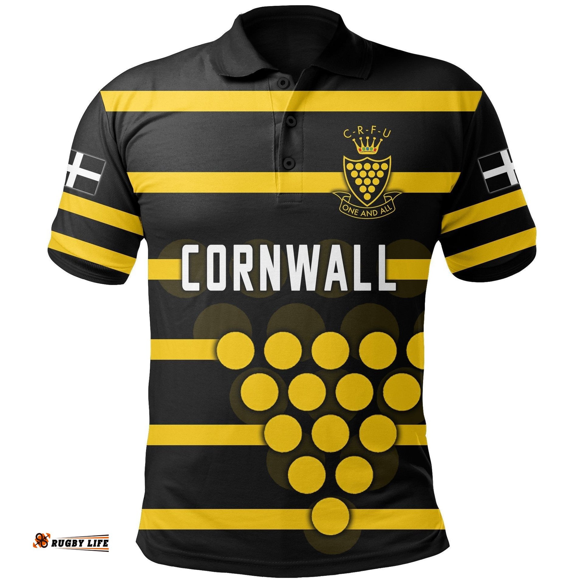 Cornwall Polo Shirt Rugby Simple Line Version
