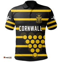Cornwall Polo Shirt Rugby Simple Line Version