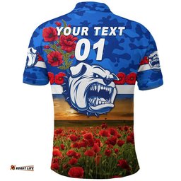 Custom Personalised Hermannsburg Western Aranda Bulldogs Football Club ANZAC Polo Shirt Poppy Vibes