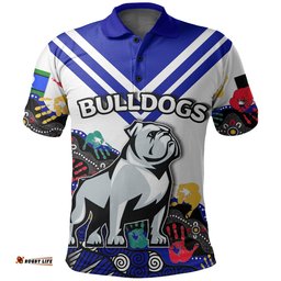 Custom Personalised Naidoc Bulldogs All Over Polo Shirt Aboriginal Hand