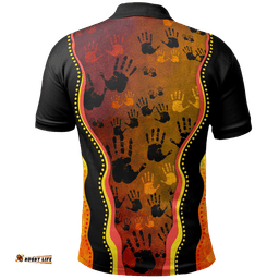 Polo Shirt - Aboriginal Patterns Shirt Golden Style - Unisex
