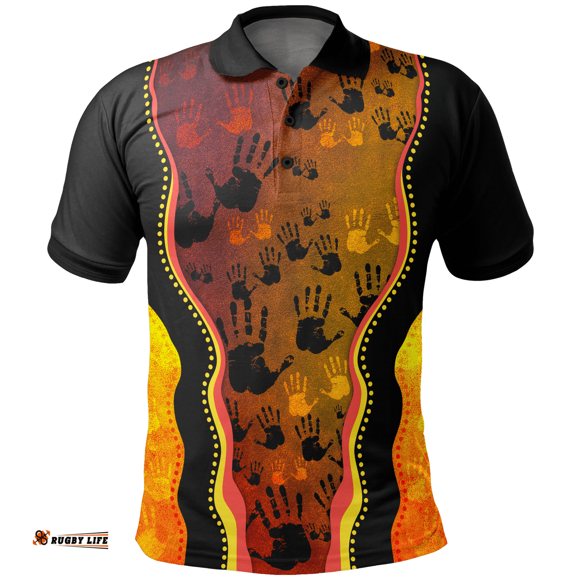 Polo Shirt - Aboriginal Patterns Shirt Golden Style - Unisex