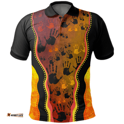 Polo Shirt - Aboriginal Patterns Shirt Golden Style - Unisex