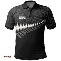 New Zealand Polo Shirt Rugby Silver Fern