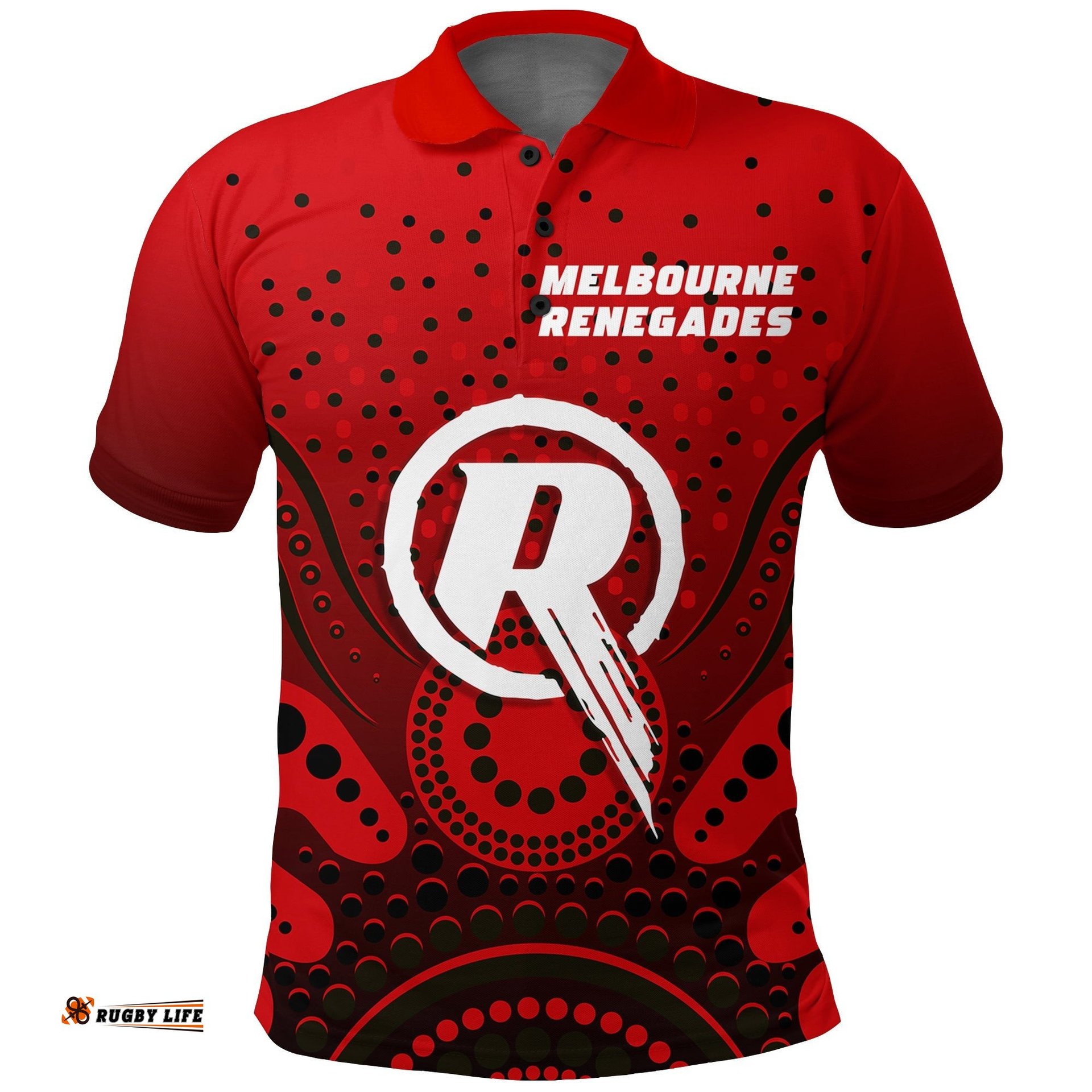 Melbourne Renegades Polo Shirt - Aboriginal Style Of Dot -