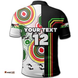 Custom Personalised Panthers Black Polo Shirt Power Style
