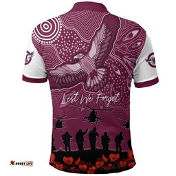 Manly Sea Eagles Rugby Polo Shirt Anzac Day Toward The New Dawn