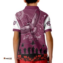 Manly Sea Eagles Rugby Polo Shirt Anzac Day Toward The New Dawn
