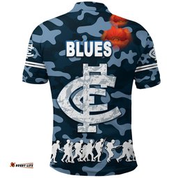 Carlton Polo Shirt Blues Anzac Vibes - Navy Blue
