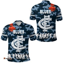 Carlton Polo Shirt Blues Anzac Vibes - Navy Blue