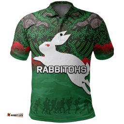Rabbitohs Polo Shirt Aboriginal Anzac Day