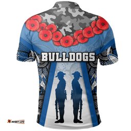 Australia Bulldogs Rugby Polo Shirt Anzac Day Survival World