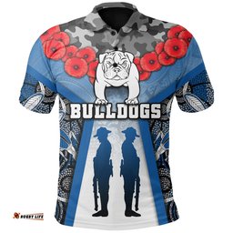 Australia Bulldogs Rugby Polo Shirt Anzac Day Survival World