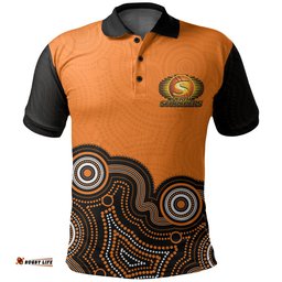 Custom Personalised And NumberPerth Scorchers Polo Shirt Cricket Aboriginal Style