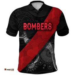 Essendon Polo Shirt Indigenous Bombers - Black