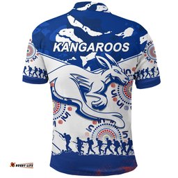 Kangaroos Remembrance Anzac Day Polo Shirt Indigenous North Melbourne