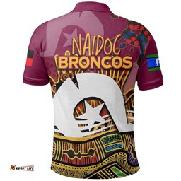 Custom Personalised Naidoc Brisbane Broncos Polo Shirt Torres Strait Islander