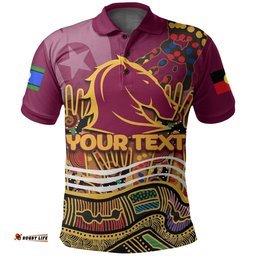 Custom Personalised Naidoc Brisbane Broncos Polo Shirt Torres Strait Islander