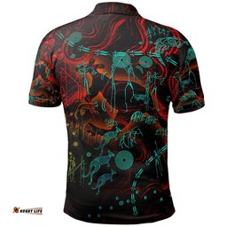 Polo Shirt, Kangaroo Adults Indigenous Art