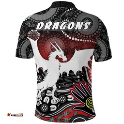 Custom Personalised White St. George Dragons Polo Shirt Indigenous