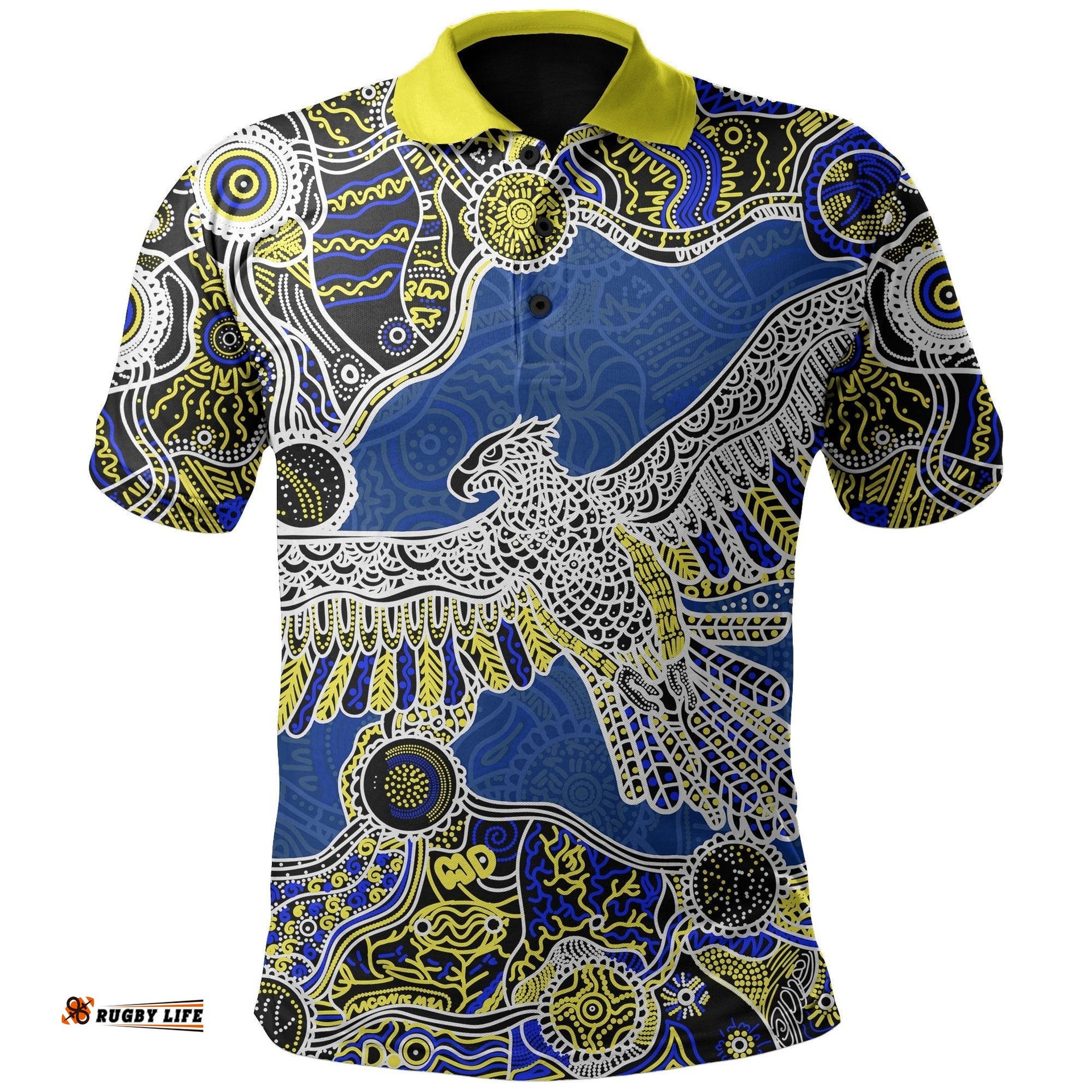West Coast Eagles Polo Shirt Aboriginal 2