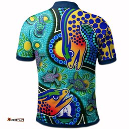 Eels Rugby Polo shirt - Indigenous Eels With Aboriginal and Torres Strait Islander Flag RLT13