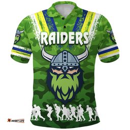 Canberra Polo Shirt Raiders Viking Anzac Day Simple Style