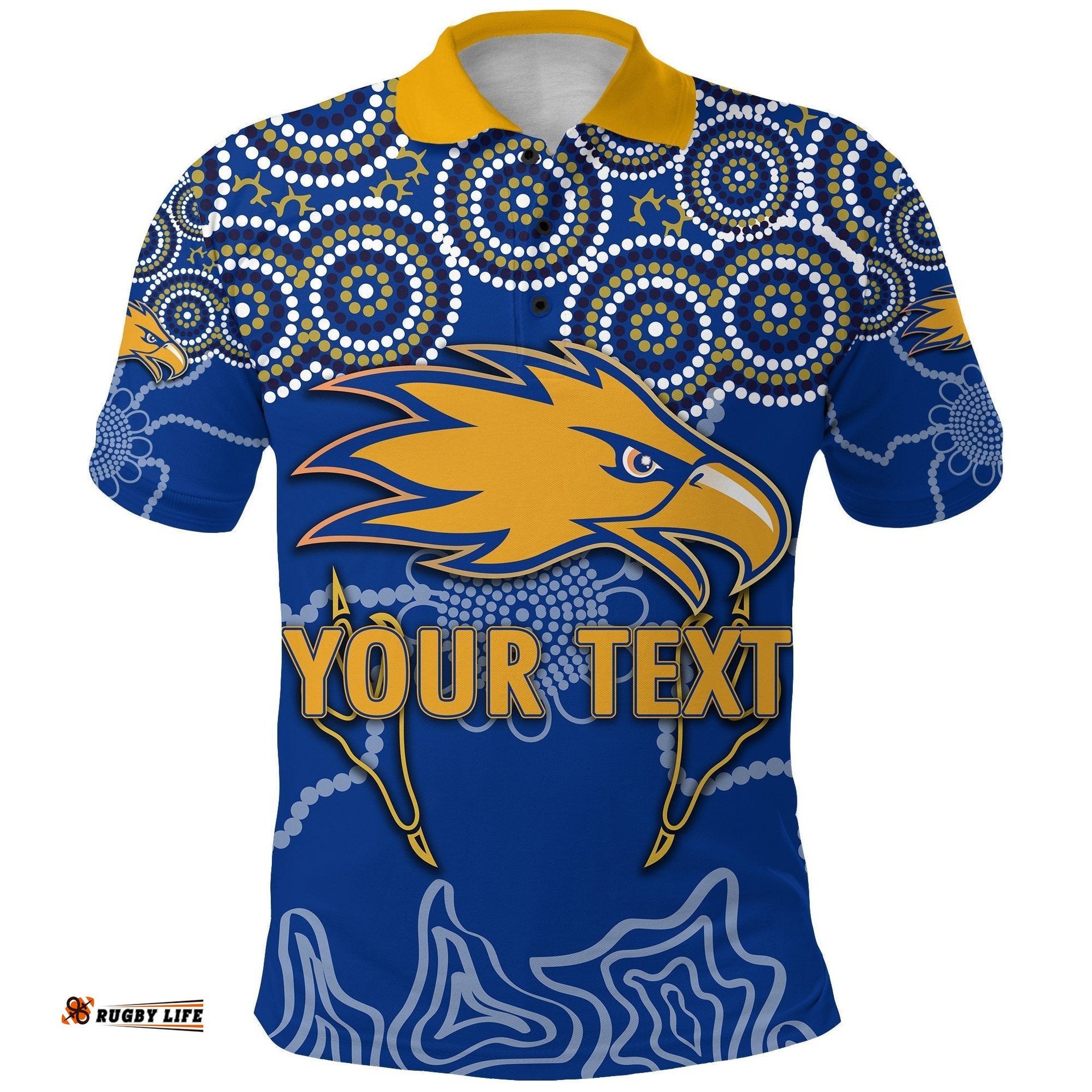 Custom Personalised Eagles Indigenous Polo Shirt West Coast