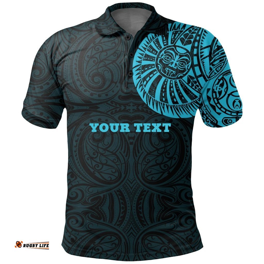 Maori Polo Shirt, Maori Warrior Tattoo Golf Shirts Blue - Customized