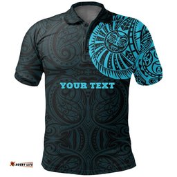 Maori Polo Shirt, Maori Warrior Tattoo Golf Shirts Blue - Customized
