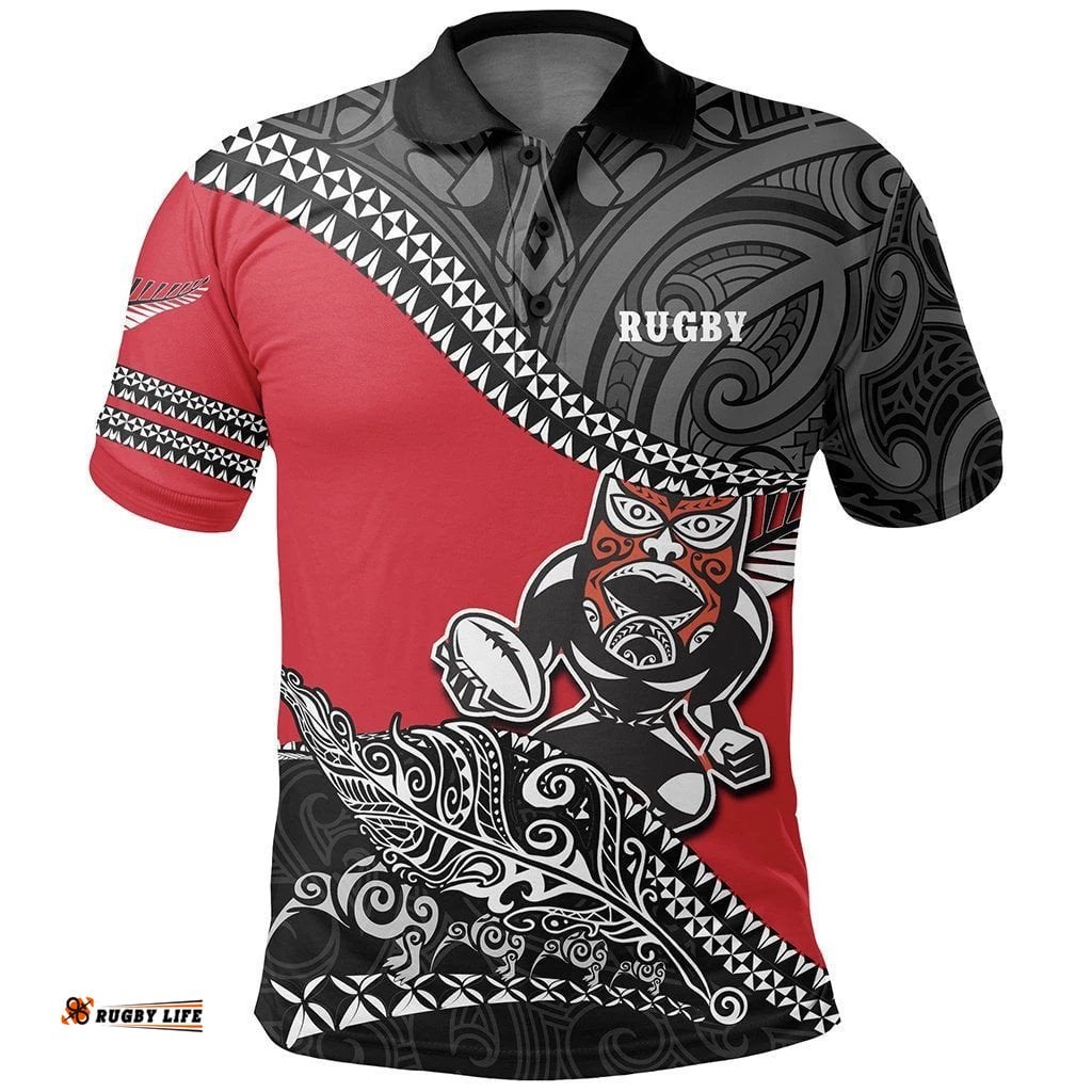 Maori Polo Shirt Fall In Rugby