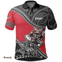 Maori Polo Shirt Fall In Rugby