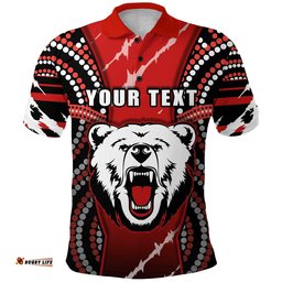 Custom Personalised Indigenous Bears Polo Shirt North Sydney Bring Back