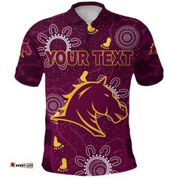 Custom Personalised Brisbane Broncos Polo Shirt Anzac Day Camouflage Indigenous
