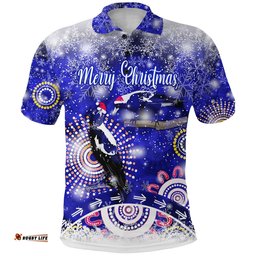 Custom Personalised Australian Magpies Christmas Polo Shirt Original Style - Blue