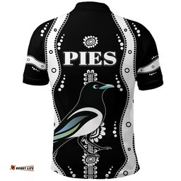 Custom Personalised Collingwood Polo Shirt Pies Indigenous - Black
