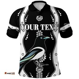 Custom Personalised Collingwood Polo Shirt Pies Indigenous - Black