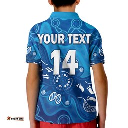 Custom Text And Number NSW Blues Polo Shirt New South Wales Aboriginal Art