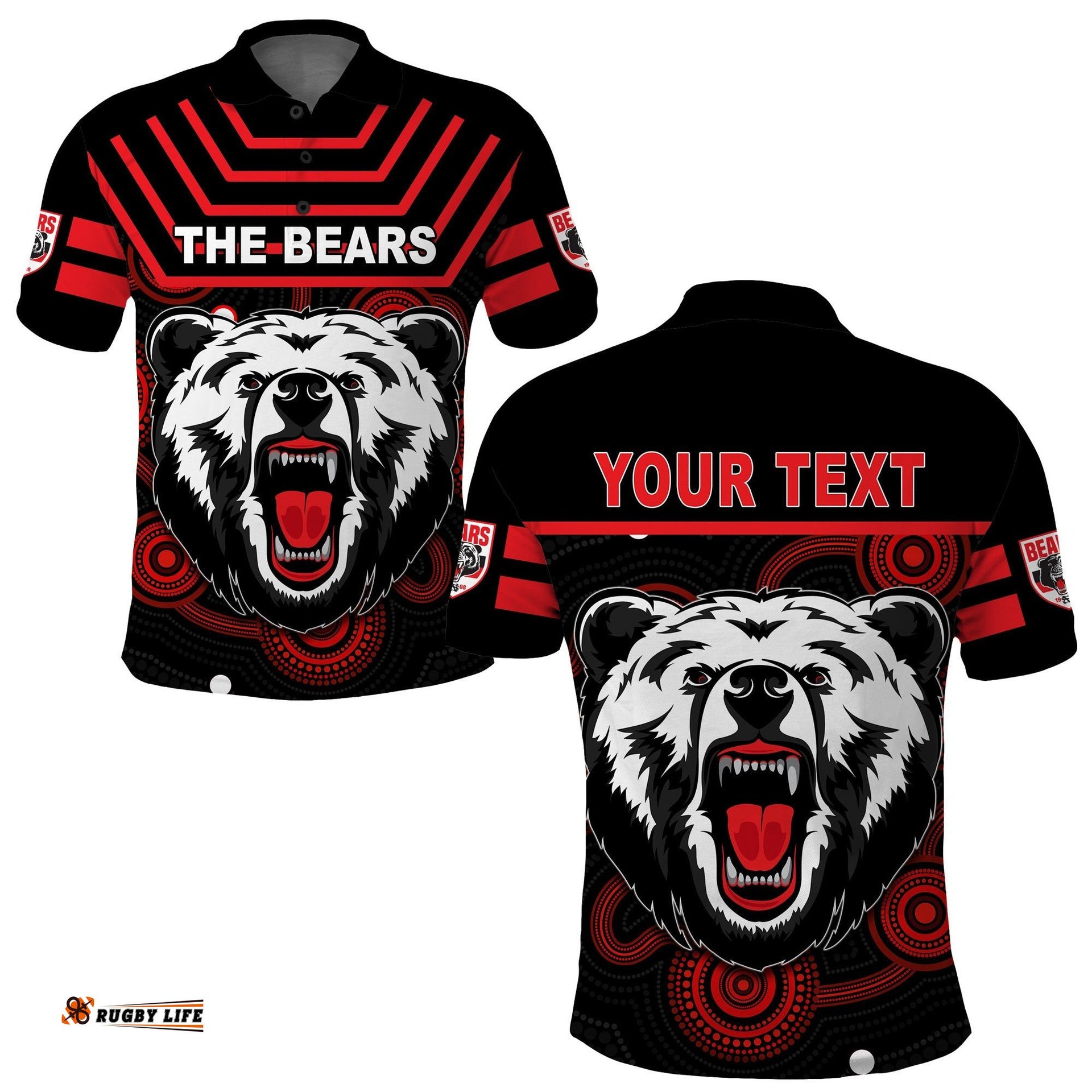 Custom Personalised The Bears Indigenous Polo Shirt Go North Sydney