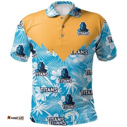 Gold Coast Titans Polo Shirt Tropical Seamless - NRL