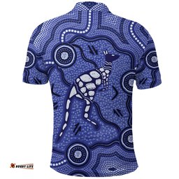 Aboriginal Kangaroo Painting Purple Polo Shirt -
