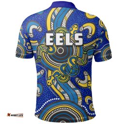 Custom Personalised Parramatta Eels Polo Shirt Aboriginal Rugby Style