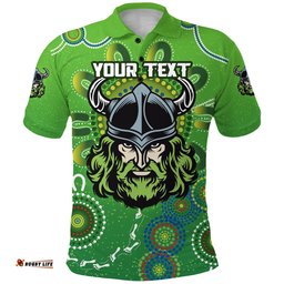 Custom Personalised Naidoc Raiders Polo Shirt Canberra Indigenous Style
