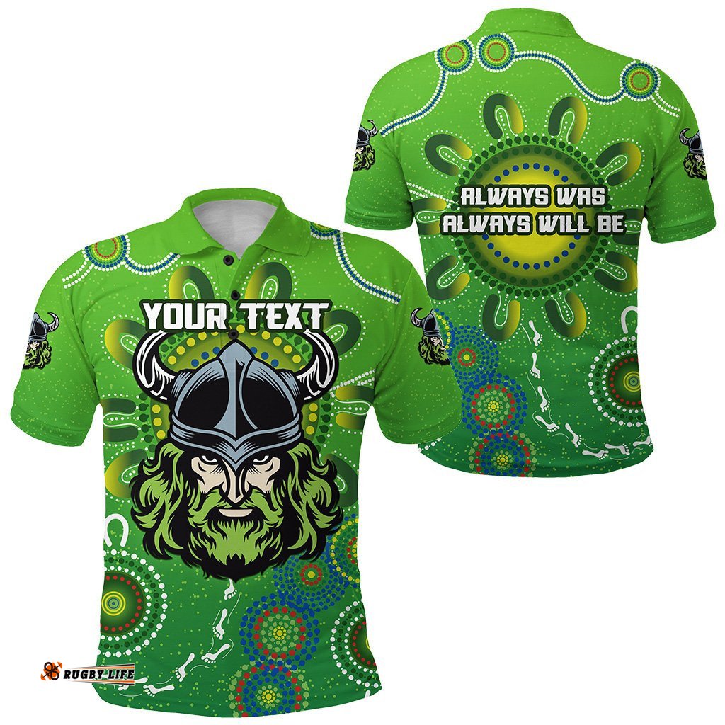 Custom Personalised Naidoc Raiders Polo Shirt Canberra Indigenous Style