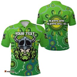 Custom Personalised Naidoc Raiders Polo Shirt Canberra Indigenous Style
