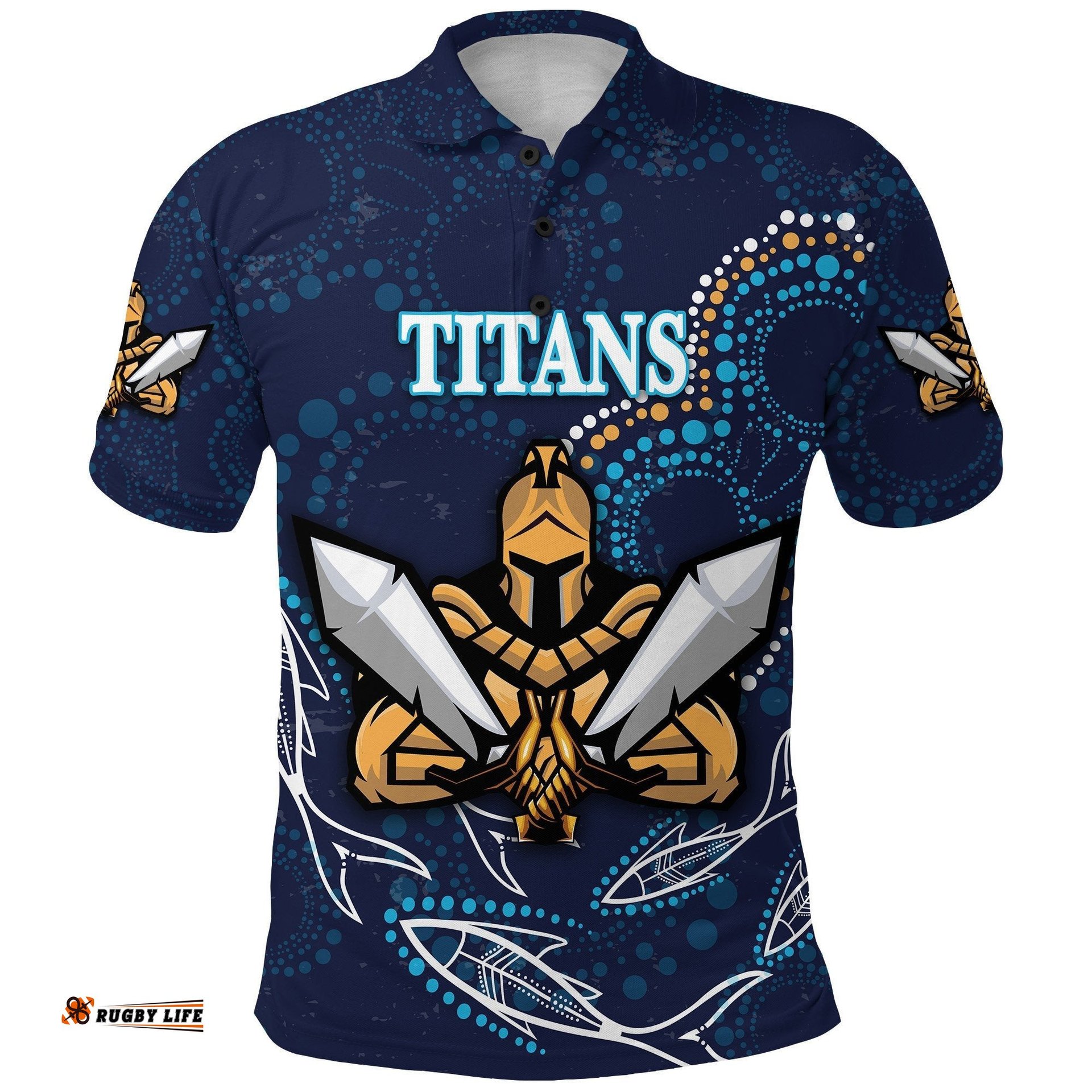 Gold Coast Polo Shirt Titans Gladiator Indigenous